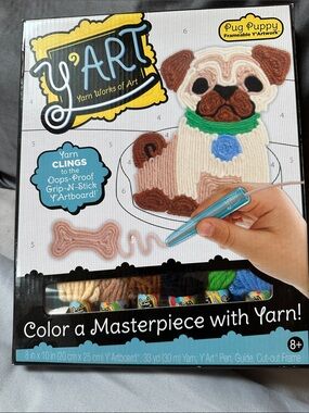 Pug Puppy Yarn Craft Kit - Cream & Brown